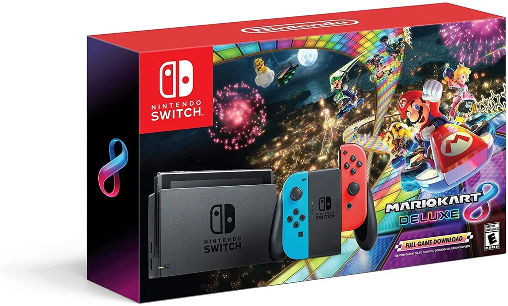 Nintendo Deluxe Mario Red & & with Month Blue 8 3 Kart Switch Membership Joy-Con,