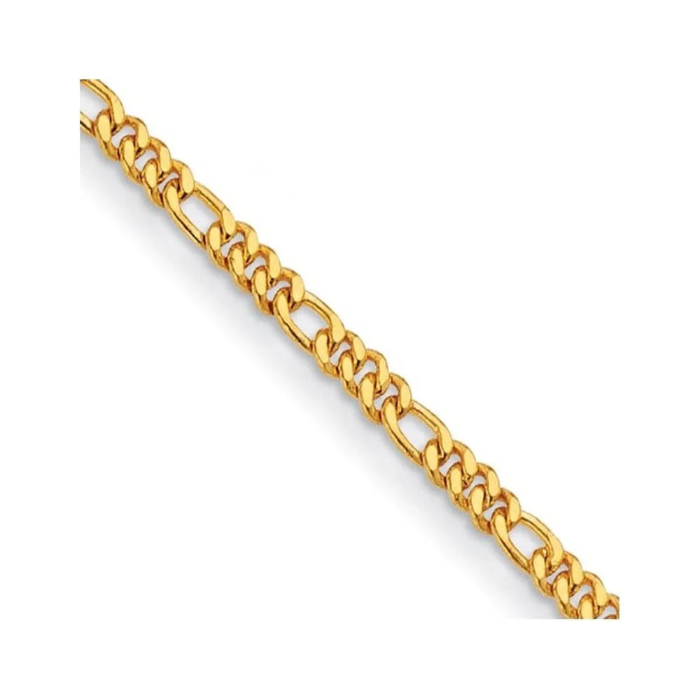 Fine 4.8mm Bracelet 24k Gift Gold for Chain Day Polished Solid 8" Yellow Auriga Jewelry Mother's Women Figaro