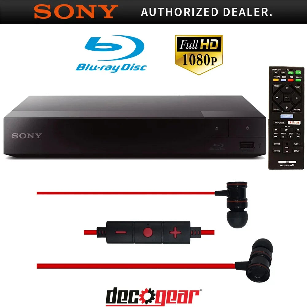 In-Ear Gear Headphones Player (BDP-S3700) Disc Streaming Blu-ray with Deco Wi-Fi