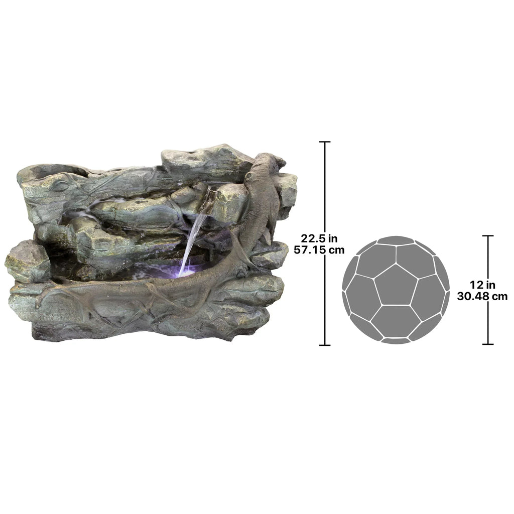 Staggered Canyon Rock Fountain Design Garden Cascading Toscano