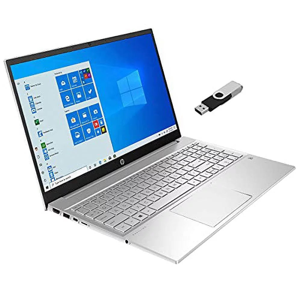 10 Pavilion Natural Pro w/ 32GB HP DDR4 Webcam FHD NVMe Laptop 15.6inch Windows Touchscreen RATZK Xe SSD Silver USB 2021 4-Core Iris 1TB HDMI Graphics Gen 15-EG0053CL 11th i5-1135G7 Keyboard