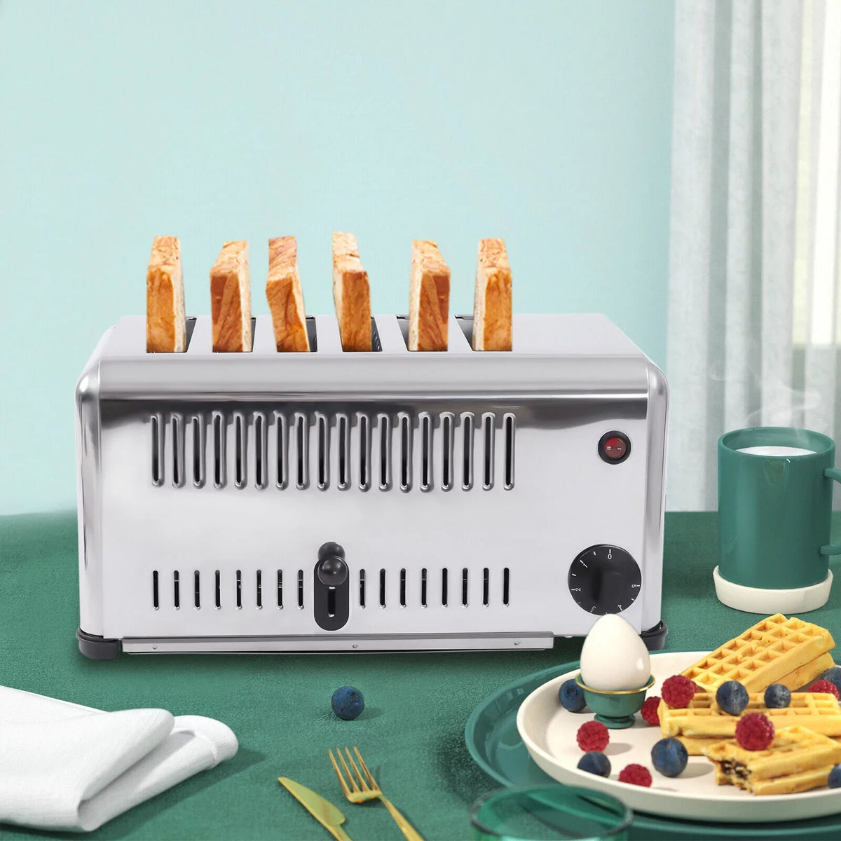 6-Slice 1680W Toaster TFCFL Bread Toaster Toaster Machine Electric Commercial Bagel