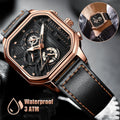 Chronograph Business Waterproof Leather Quartz Date Luxury Watch Men's Luminous