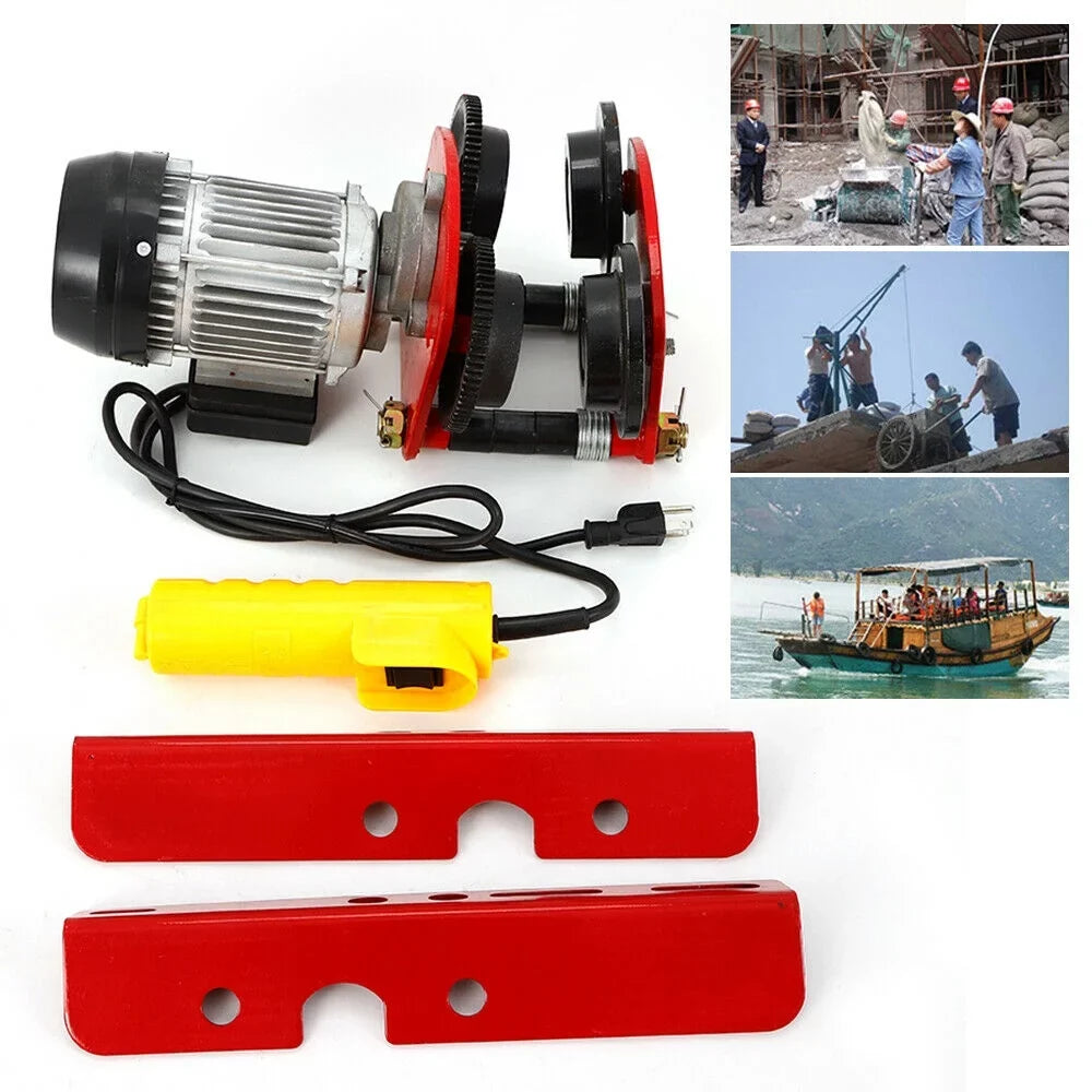 Overhead Lift Control, Hoist Heavy w/I-Beam Electric Garage Trolley 2000LBS Motor Automatic Remote 1400r/m, Winch Overhead Electric Links, Crane Shop Motor Lift Hoist Duty Hoist