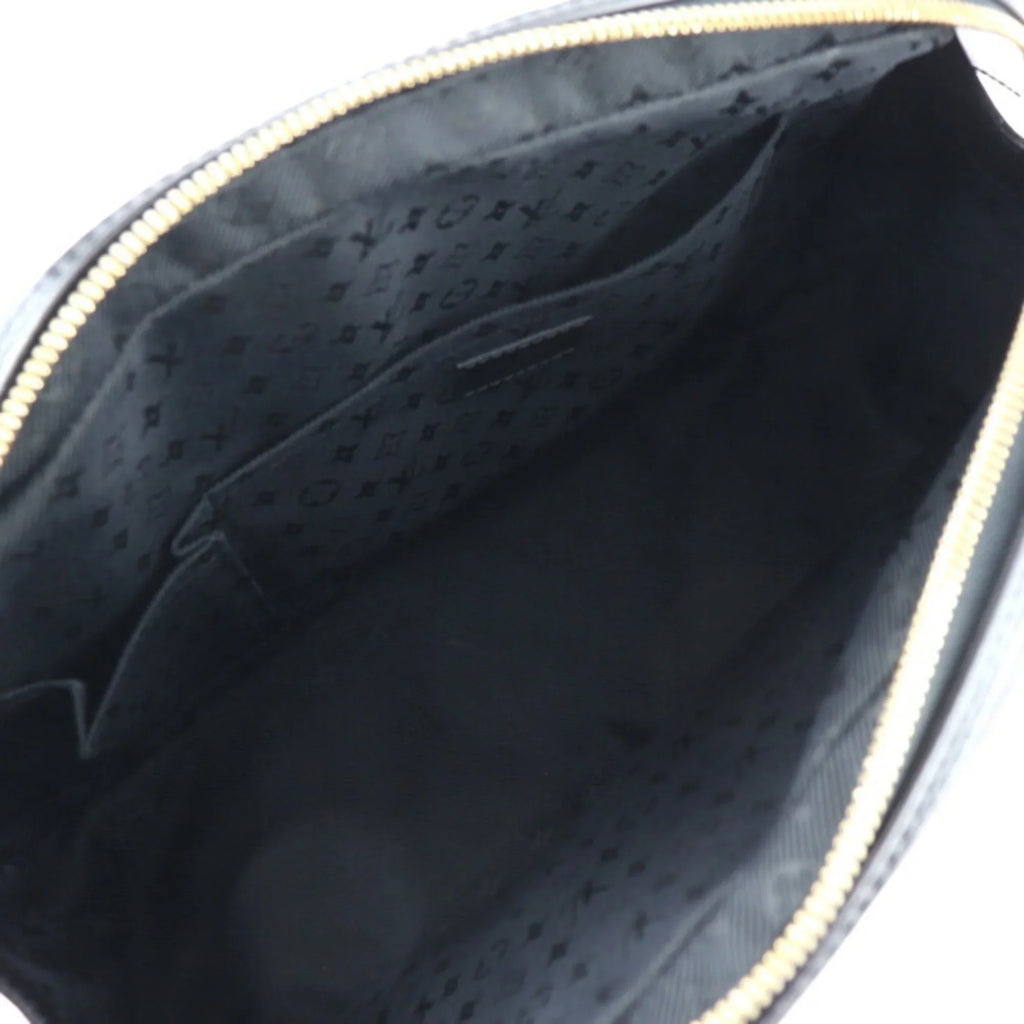 Stamp Hardware Black Gray (Good) M95237 Leather Pre-Owned Calf Handbag Suede Bag Gold GM
