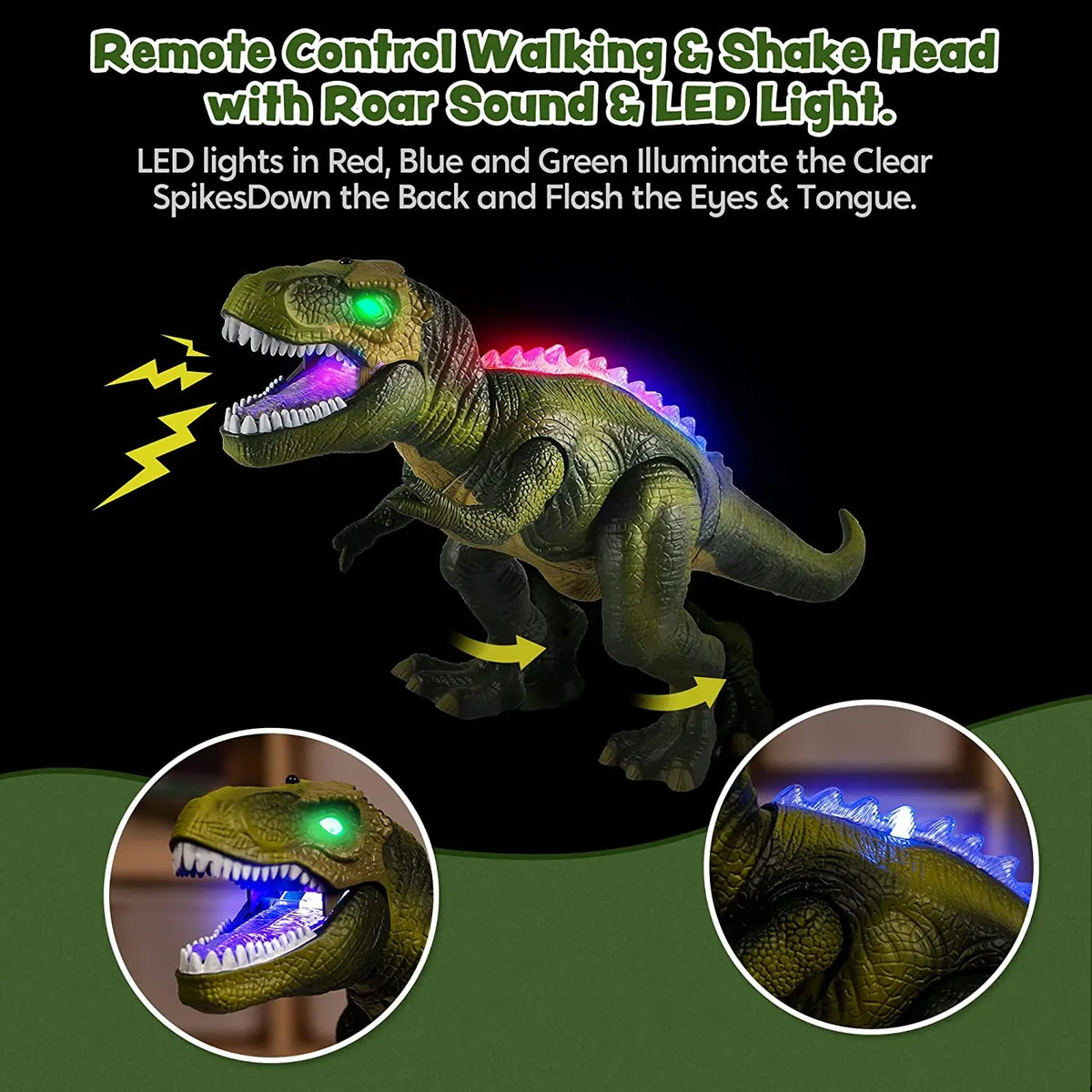 Toy,Electronic Roaring Robot Light Dancing Kids saur dinosaur saur and T with for for Toy Toy Boys JOYIN Toy,Birthday dinosaur Walking Gift Steam dinosaur Rex and Kids Girls,Green Boys,Big Sound,