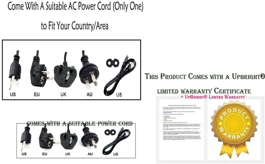 3.0ch with DTS Supply HW-S50B Cord 5.1 Power in HWS50B PSU Compatible / PS Virutal:X Speaker Soundbar HWS50B/ZA One Dolby All Mains Battery Adapter HW-S50B/ZA with Cable UpBright Charger AC/DC