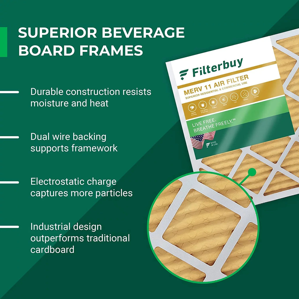 11 MERV Furnace Pleated (4-Pack) Filterbuy Filters Air HVAC AC 14x30x1