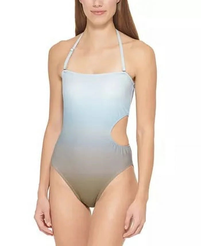 SPLASH OMBRE MOSS Bandeau US One-Piece Cutout 12 Swimsuit, DKNY