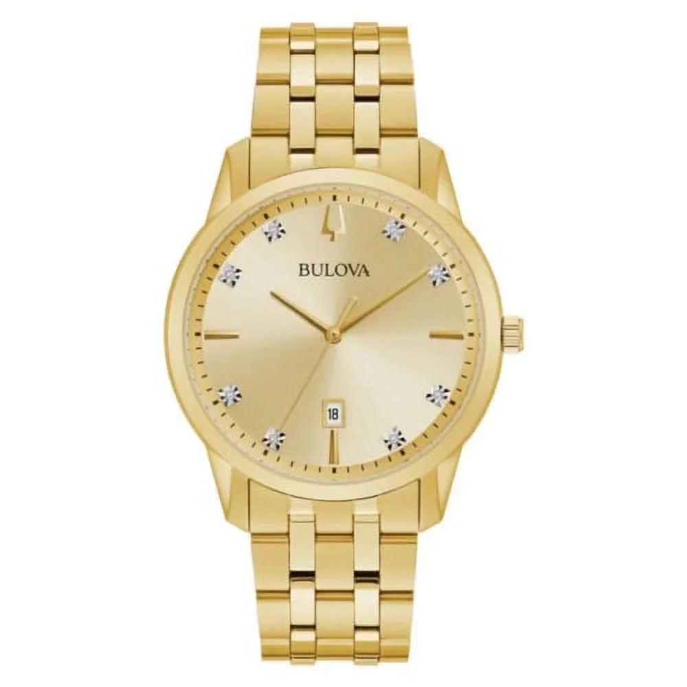 Men's Quartz 97D123 Date Sutton Gold-Tone Indicator 40mm Bulova Watch