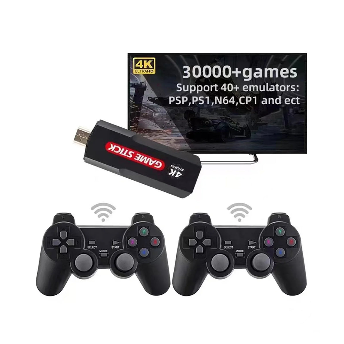 Upgrade Wireless X2 Plus Wireless Controller,30000+ Console Retro Game Games Games,128GB Double Console, Retro Stick