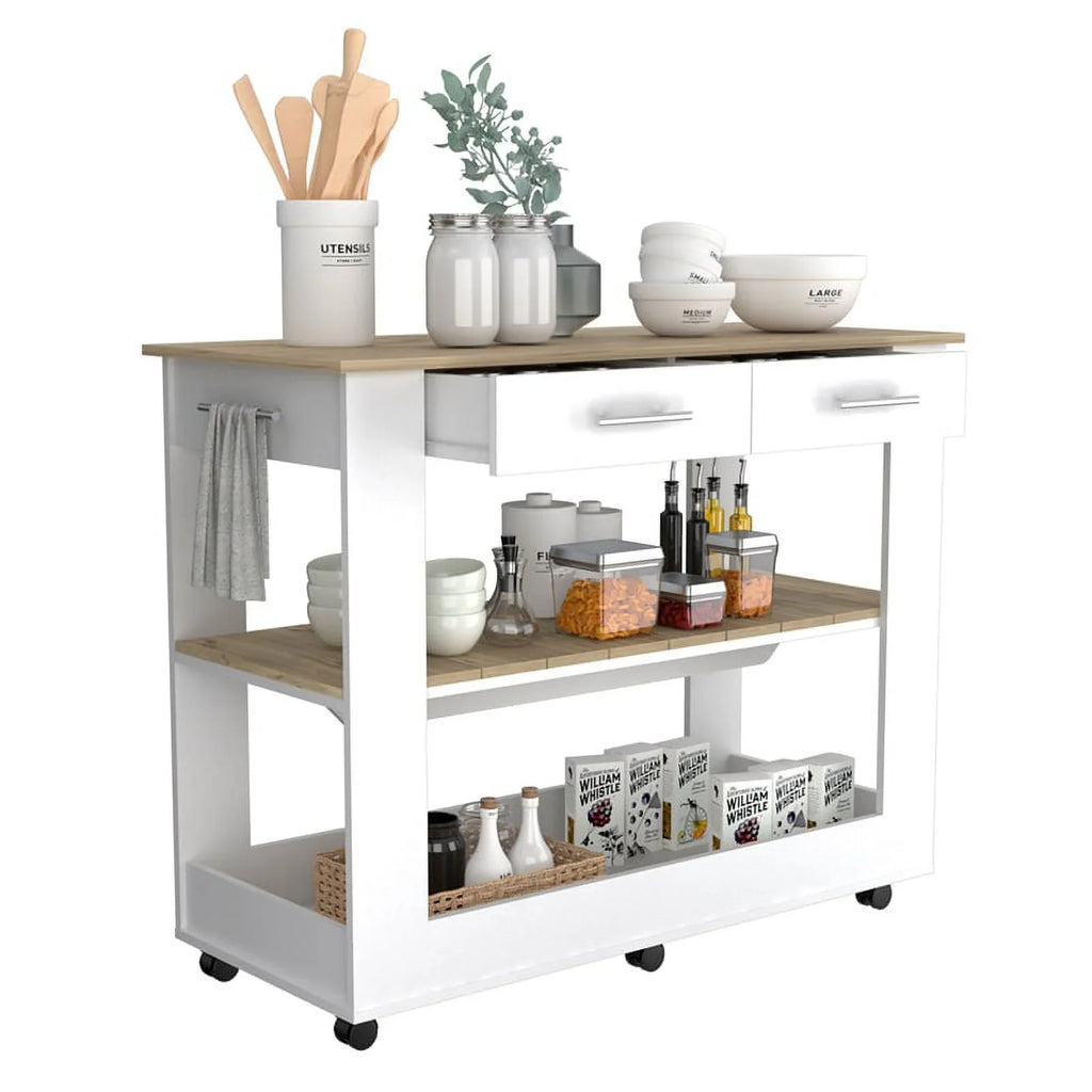 2-Piece Home Square Island Wood Sink Kitchen Set with and Utility