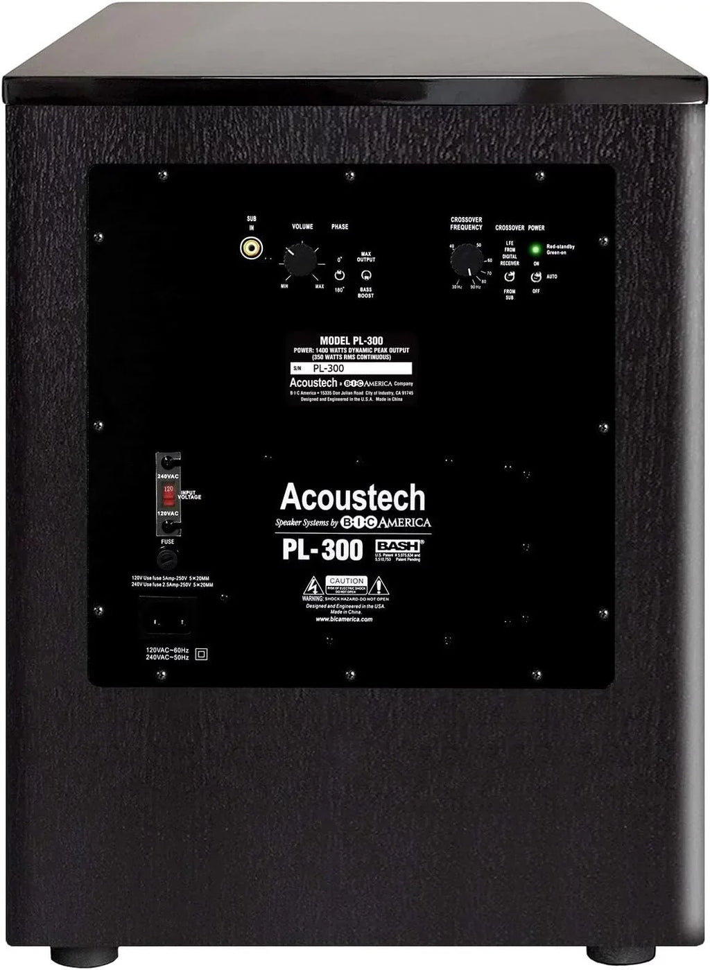 Series C inch I 12 Ports Tri-Tuned Boost B for with Elite Feature 15Hz Subwoofer-1400W and Down PL-300 Bass Room Acoustech BASS to Powered Shaking