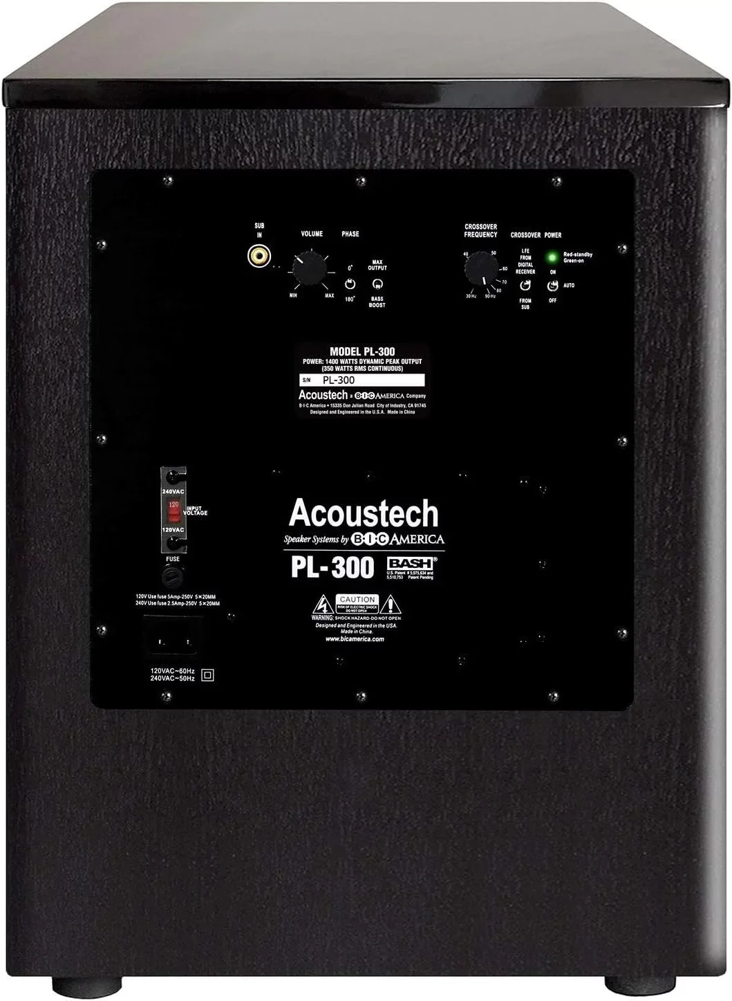 Series C inch I 12 Ports Tri-Tuned Boost B for with Elite Feature 15Hz Subwoofer-1400W and Down PL-300 Bass Room Acoustech BASS to Powered Shaking