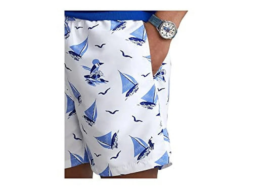 Swim Lauren Mens Printed Beachwear Trunks Sailboat Polo Ralph