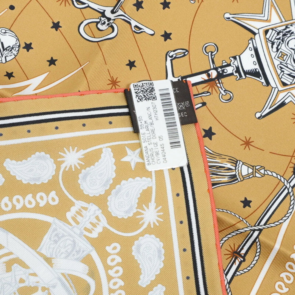 Silk CHORUS 100% Hermes Bandana STELLARUM Pre-Owned Carre New) (Like 55