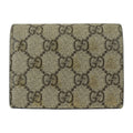 GG Pre-Owned Black 508757 Supreme (Good) Bee Compact BEE Gold Leather Canvas Beige Brown Bifold Wallet