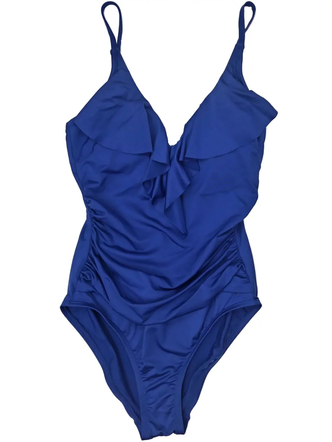 Liz Blue Rouched Side Womens Claiborne Ruffle Suit Navy Swimming One 6 Piece
