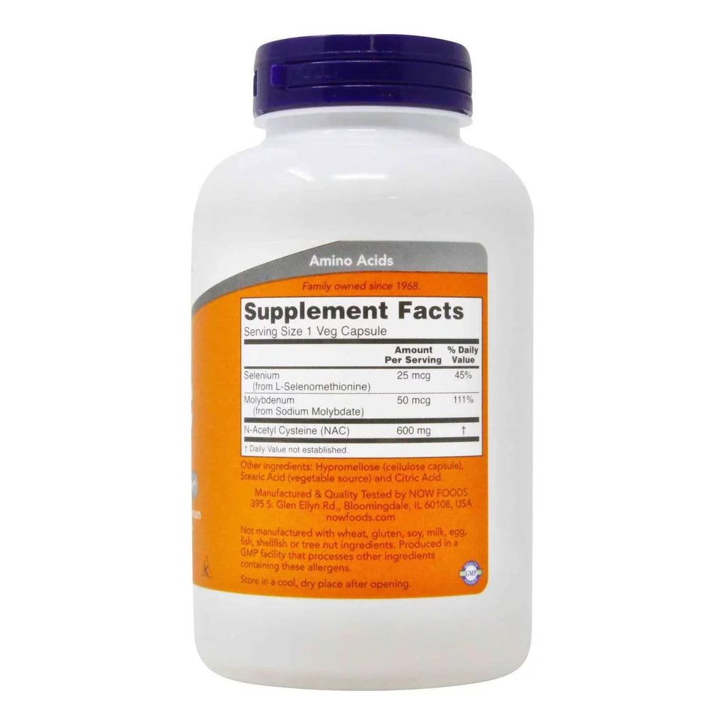 Capsules Foods 600 Now Nac 250 - Mg Veg