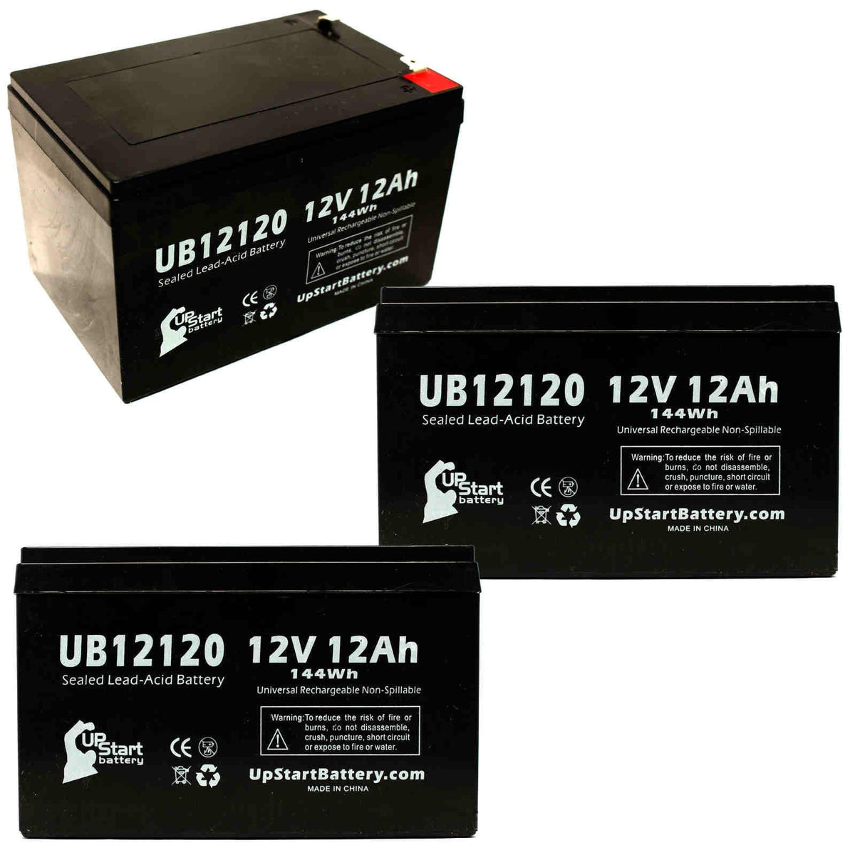 F1 SEA-DOO Acid Replacement - Pack (12V, - UB12120 SLA) F2 12Ah, SeaScooter AGM, Battery Lead Terminal GTI 6 to Battery 3x Sealed Adapters Terminal, F1 - 12000mAh, Includes Universal