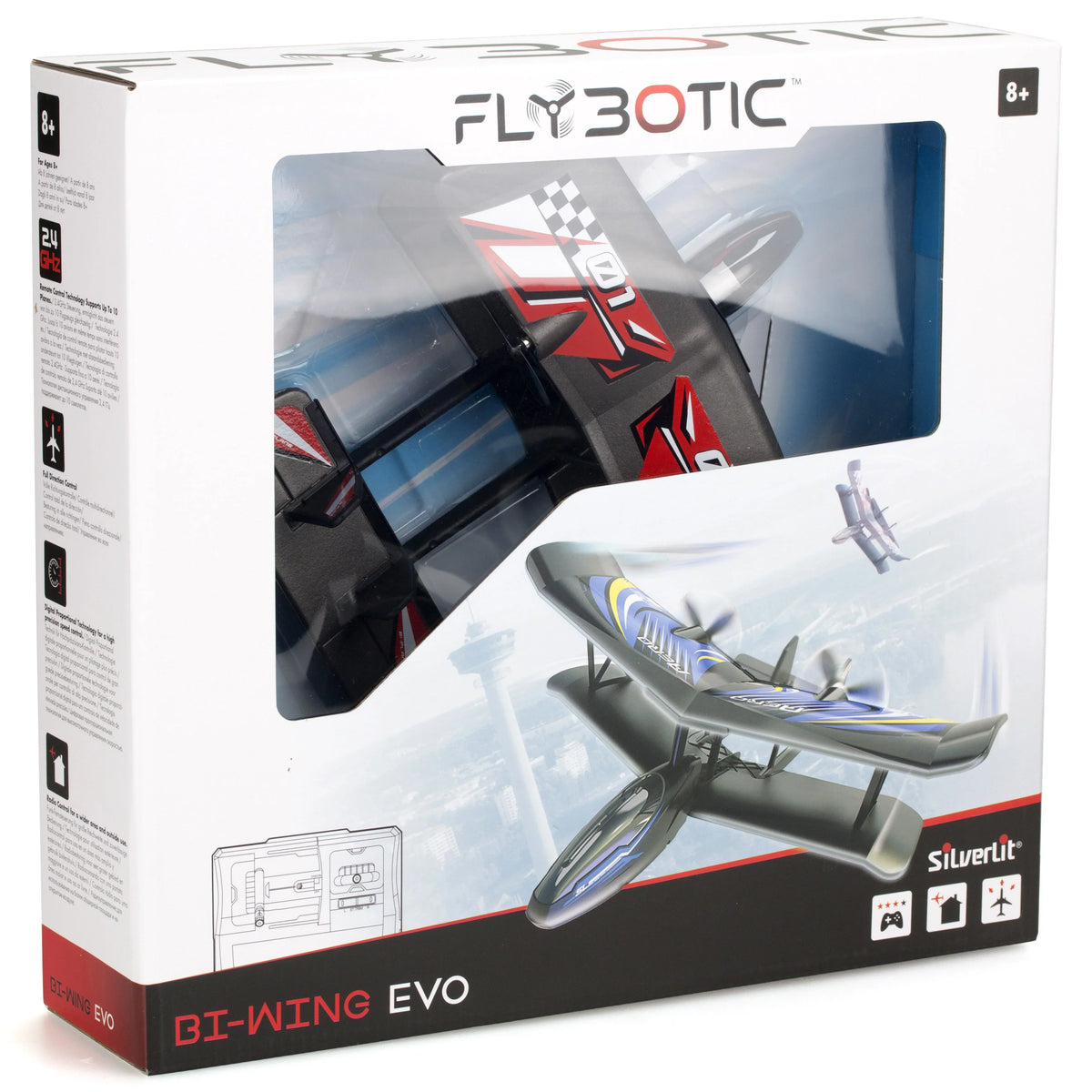 Silverlit Plane- Evo Flybotic Bi-Wing RC Red