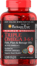 & Pride Flax Oils Borage Omega Puritan's Fish, Maximum 3-6-9 Triple Strength