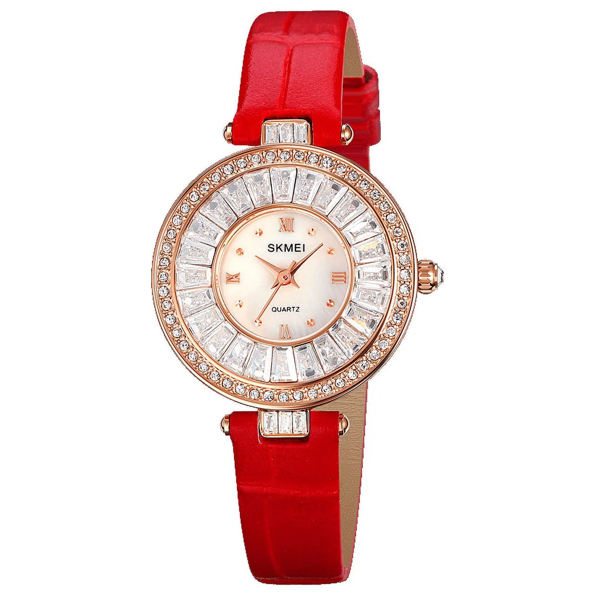 outfit Strap Crystal Wristwatch Women Watch Dial Watches Leather Fashion Luxury Ladies Bracelet SKMEI Top 2025 Quartz Brand