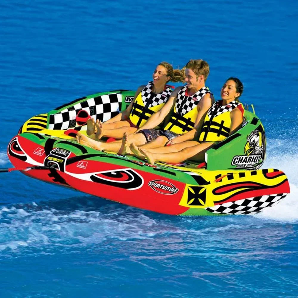 3 Rider Towable Chariot Boat 53-1790 Tube Triple Airhead Warbird SPORTSSTUFF
