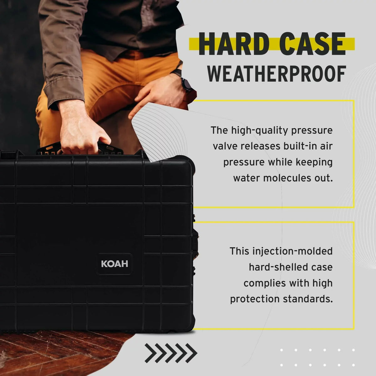 12 Inch) Customizable Foam x x with (25 Hard Case 20 Wheeled Koah Weatherproof