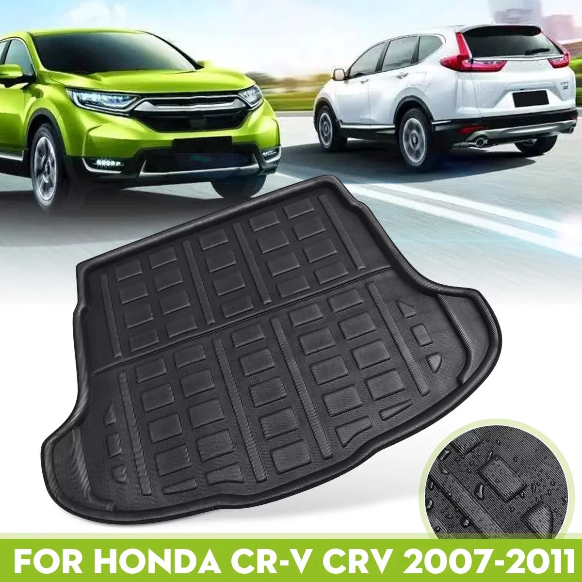Boot climate, CRV Honda Liner Floor Tray Rear 1pcs Waterproof Trunk All Mat 2007-2011 CR-V Black Cargo for