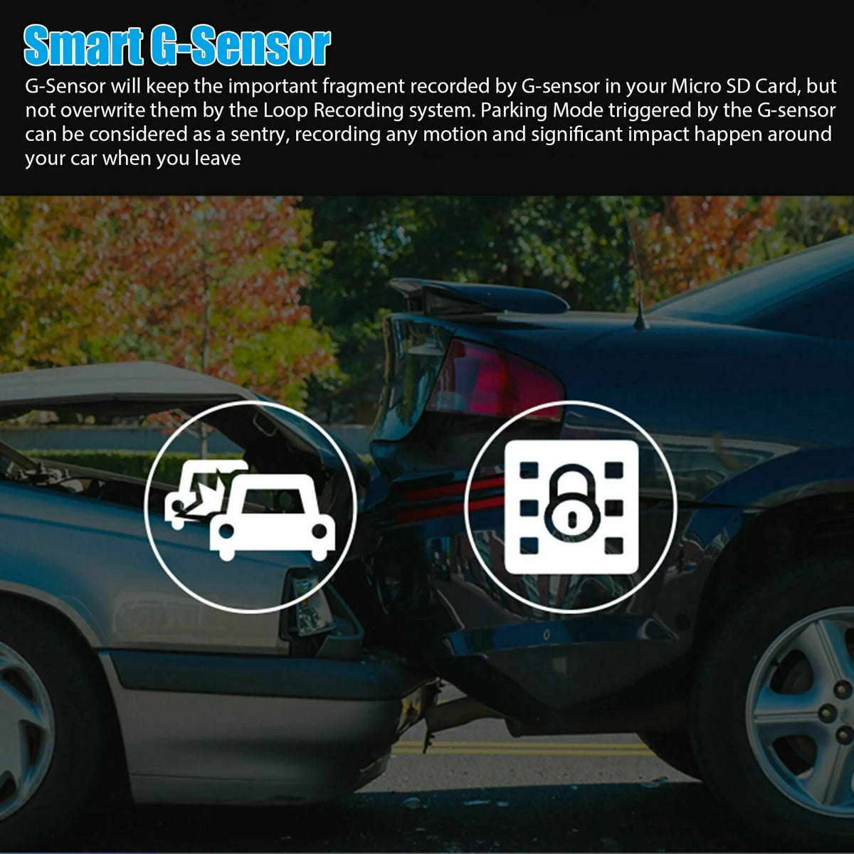 1080P Car 170° with and 4" FHD Rear Dual Lens Dashboard, Camera Recorder Camera NIFFPD G-Sensor Front DVR