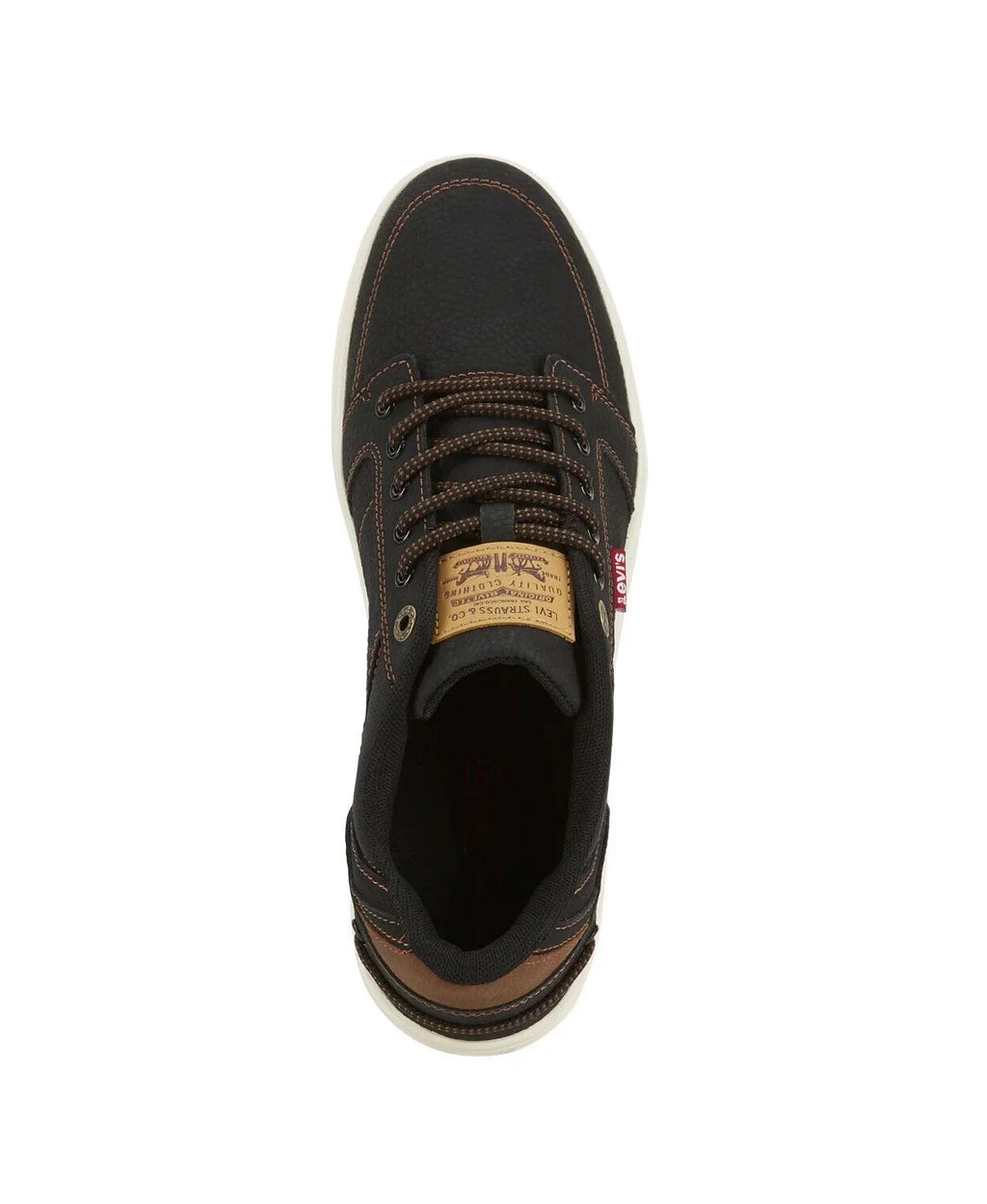 LOW NEW HARBOR LEVIS SNEAKERS SHOES MEN dimension SPORTS 9.5 BLACK/TAN WAX TRAINERS