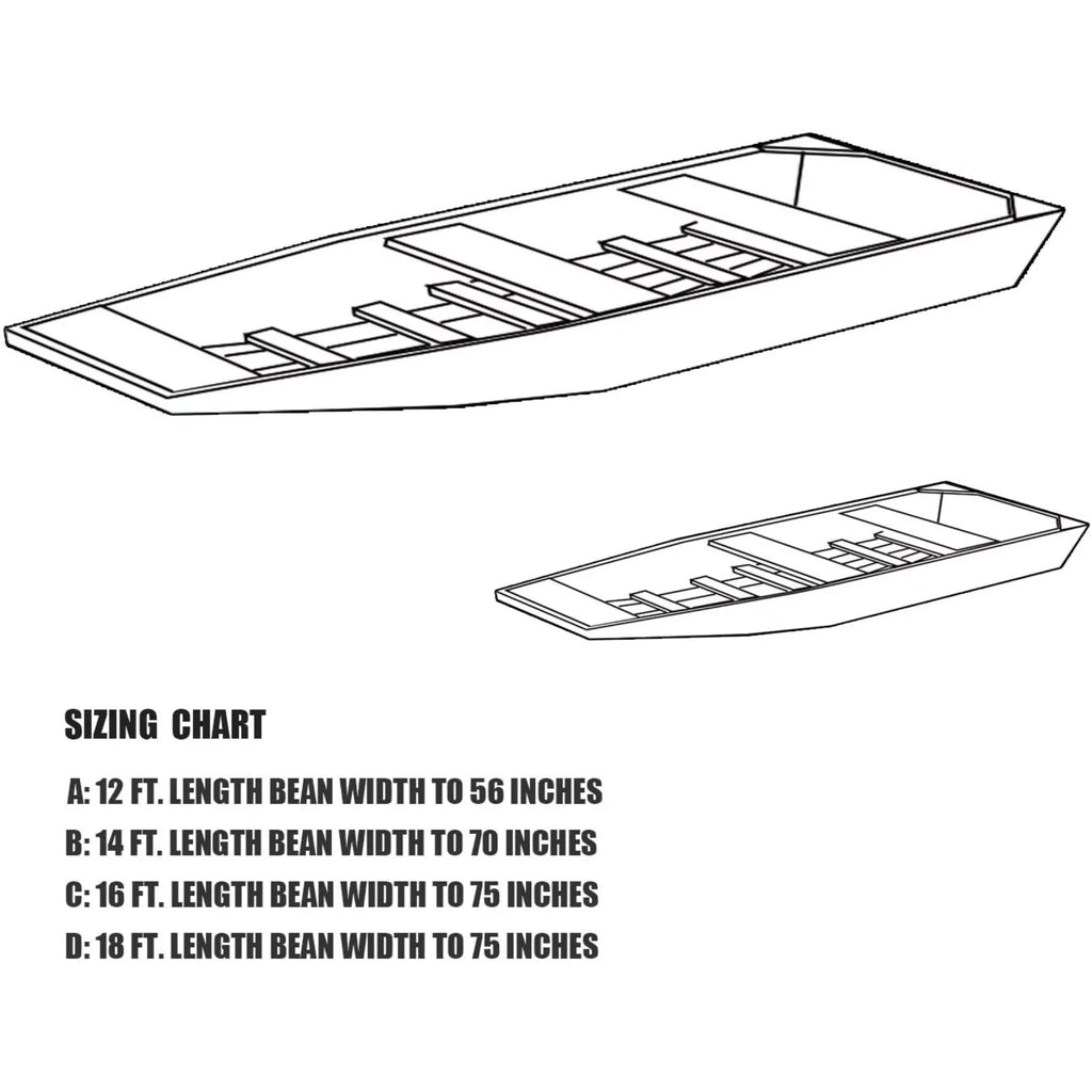 L, Goodsmann Resistant 12' Jon 9921-0152-21( Silvery 56"W liquid Gray A, ) Trailerable Covers Boat