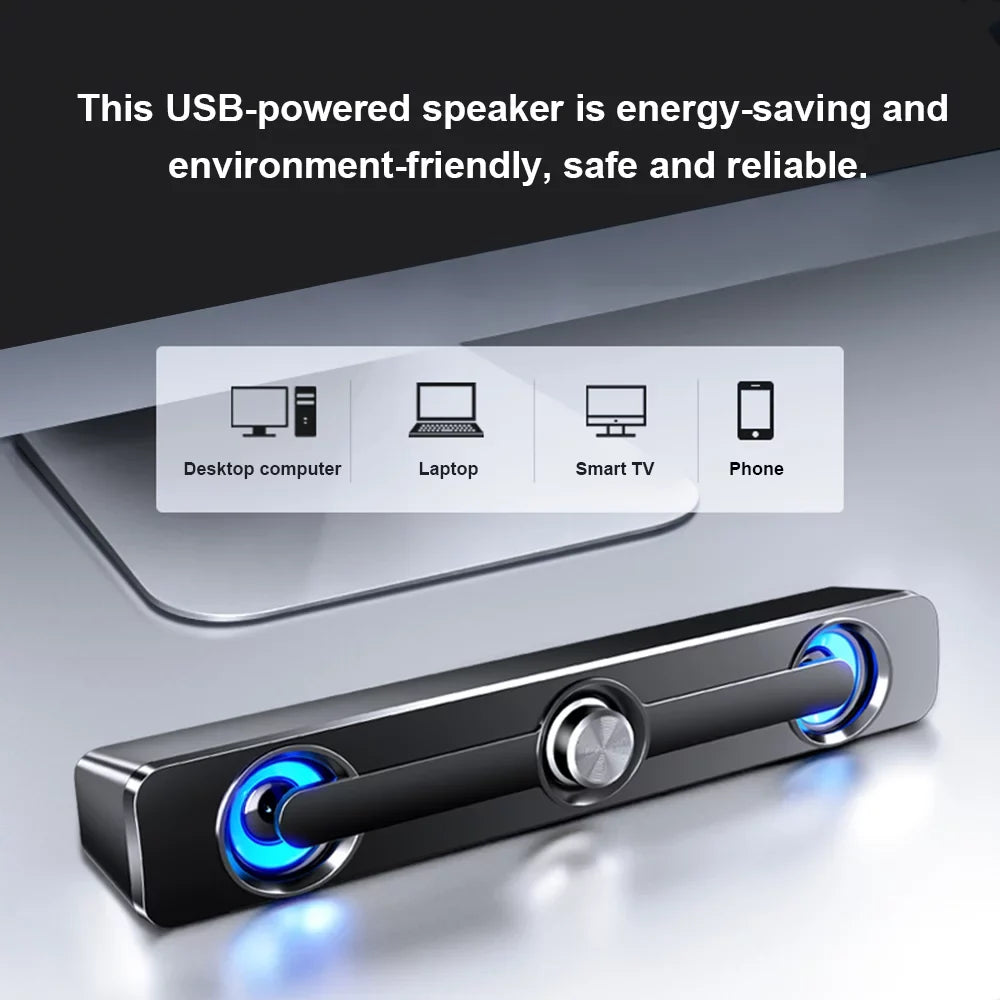 Speaker MP4 Powerful Sound Phone Stereo Surround Wired Bar Box Speaker USB for MP3 V-111 Tablet Subwoofer Computer Laptop Bass PC