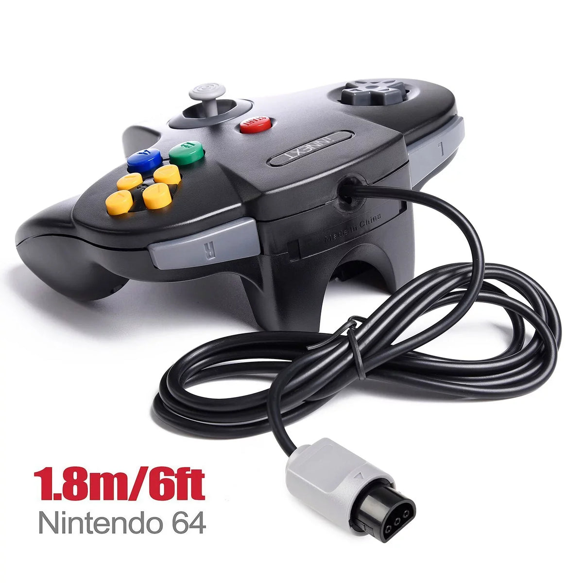 64-bit pad 2 (Black) 64 N64 Game Ultra N64 Classic Pack for Game System Joystick Video iNNEXT Console N64 Controller, Wired
