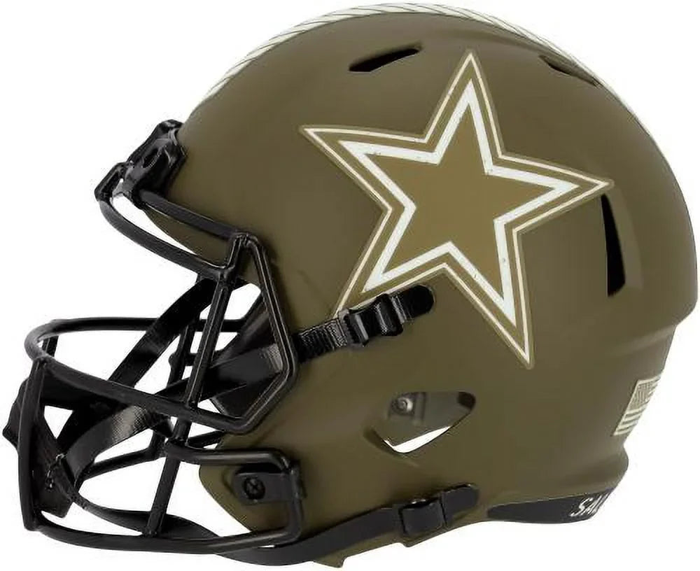 Autographed Micah To Parsons Service Helmet Salute 2022 Authentic Fanatics Dallas Riddell Speed - Certified Replica Cowboys