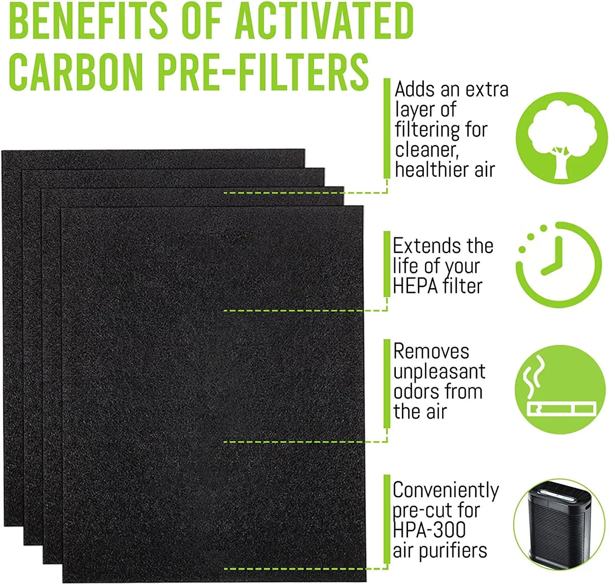 HPA300 Pre-Filters Filter for HRF-AP1-4 Honeywell A, Replacement, Air Prefilter Durabasics Prefilter Honeywell Pack A, Honeywell Filters, Filter Honeywell Replacement for Honeywell Pre Purifier,