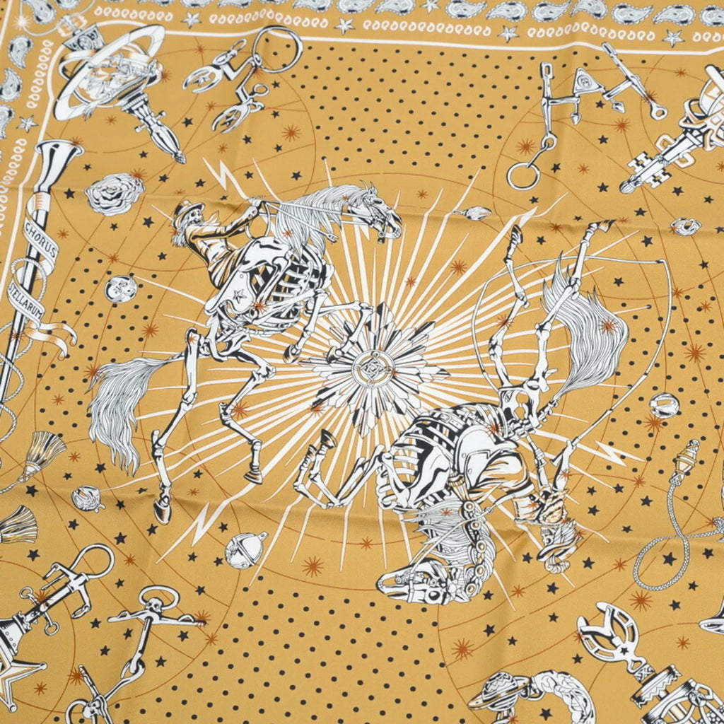 Silk CHORUS 100% Hermes Bandana STELLARUM Pre-Owned Carre New) (Like 55