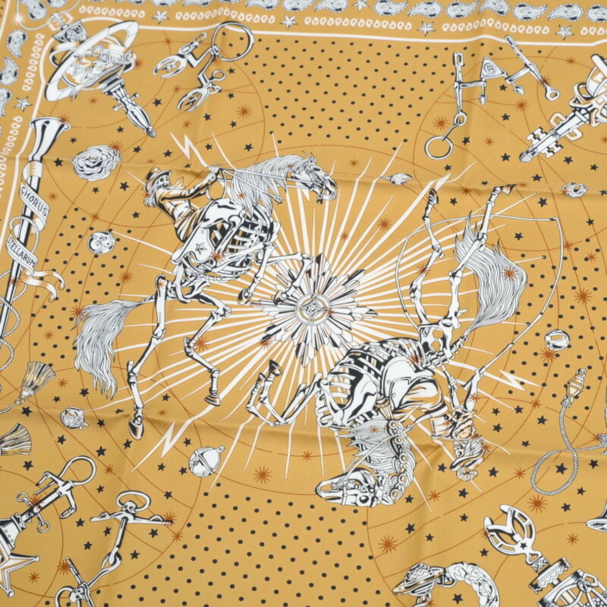 Silk CHORUS 100% Hermes Bandana STELLARUM Pre-Owned Carre New) (Like 55