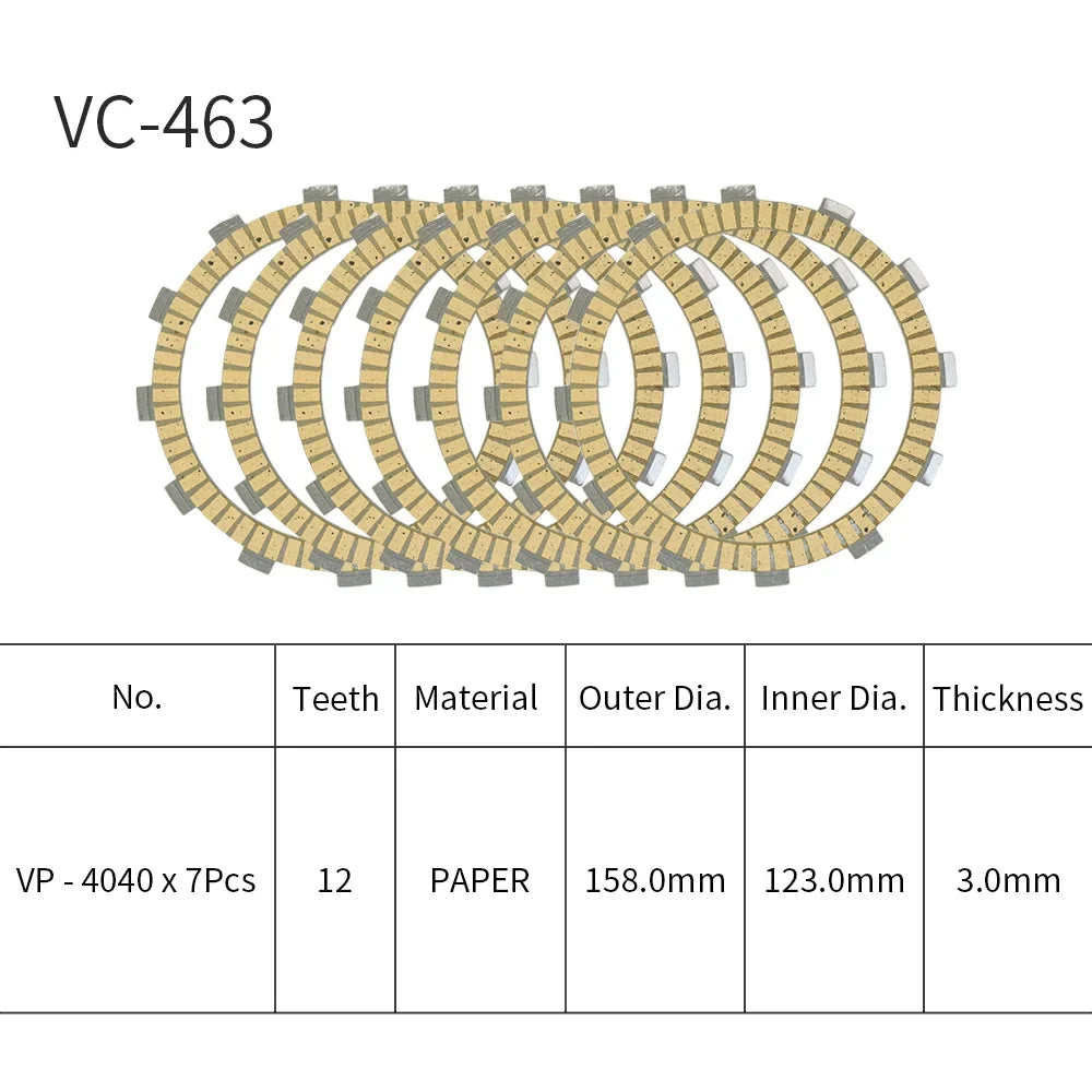 Kawasaki ZR400 EN450 Kits Zephyr 454 Plates Based Vulcan ZRX400 ZR400 X/ 7 For LTD/ EN500 Motorcycle Classic ZRX400-II ZZ-R400/ LTD/ Drifter/ Friction VN400 500 PCS Vulcan Clutch Paper