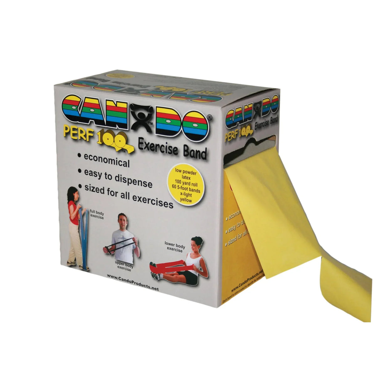 5 band, yellow Perf-100 pc black) ea: through (1 CanDo exercise set 100 yard