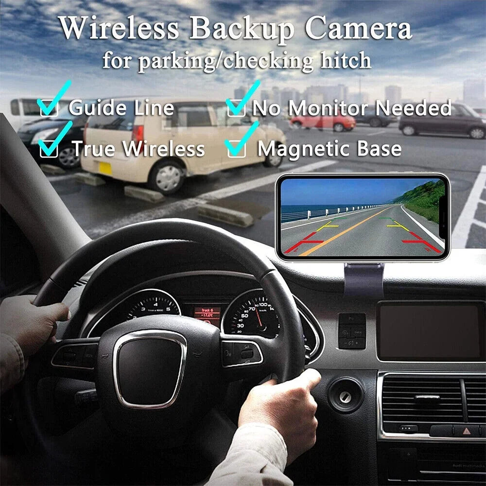 Backup Front/Rear View Battery Wireless JLLOM Camera, Magnetic 9600mAh WiFi Camera