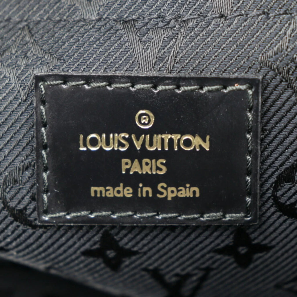 Stamp Hardware Black Gray (Good) M95237 Leather Pre-Owned Calf Handbag Suede Bag Gold GM