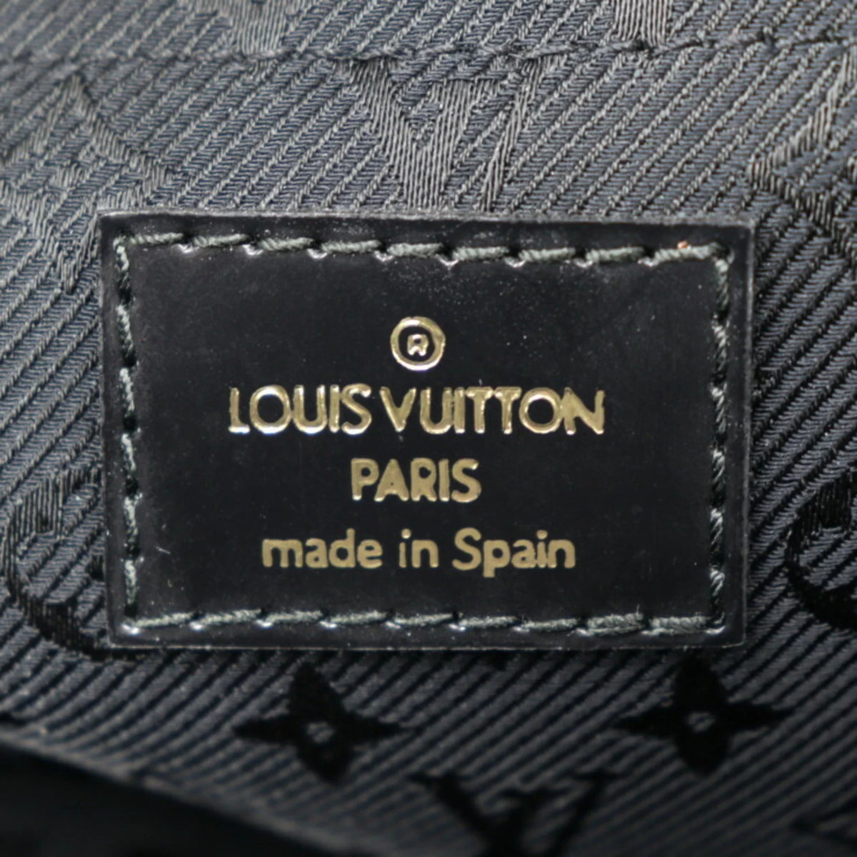Stamp Hardware Black Gray (Good) M95237 Leather Pre-Owned Calf Handbag Suede Bag Gold GM