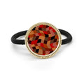 silver metal and tile rubber tie patterns colorful hair headdress polygon band