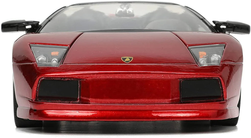 Diecast Jada Car Red by Lamborghini Roadster Series 1/24 Model "Hyper-Spec" Murcielago Metallic