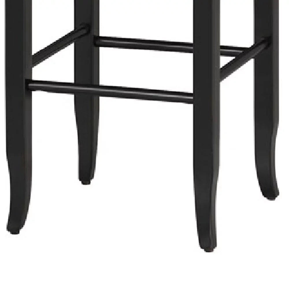 Sherpi Frame Rush Saber Beige with Legs, Saltoro Black- Barstool and Woven Wooden