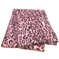 CELINE Pink x Black Leopard 180357 Nylon (Good) Shawl Pre-Owned Mohair Print Scarf