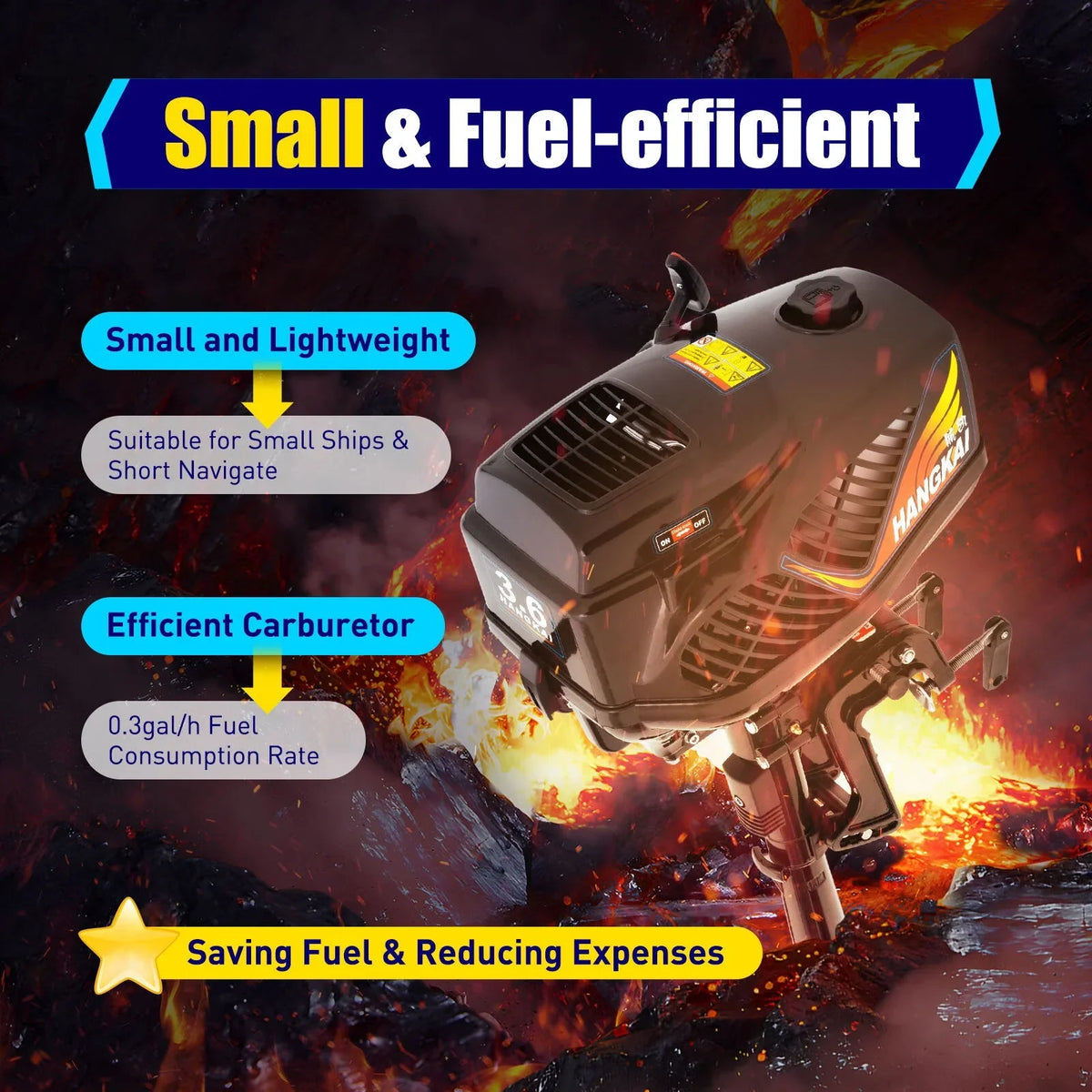 Engine Fishing Boat Motor,Trolling Motor 3.6HP 2 exterior Adventure Outboard Boat WUZSTAR Stroke for Aquaculture