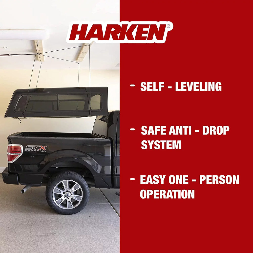 Hoist, Overhead Organization Garage Storage Easy Safe Cap System, Operation, Self-Leveling, - Smart One-Person YUNWEN Garage Truck Anti-Drop